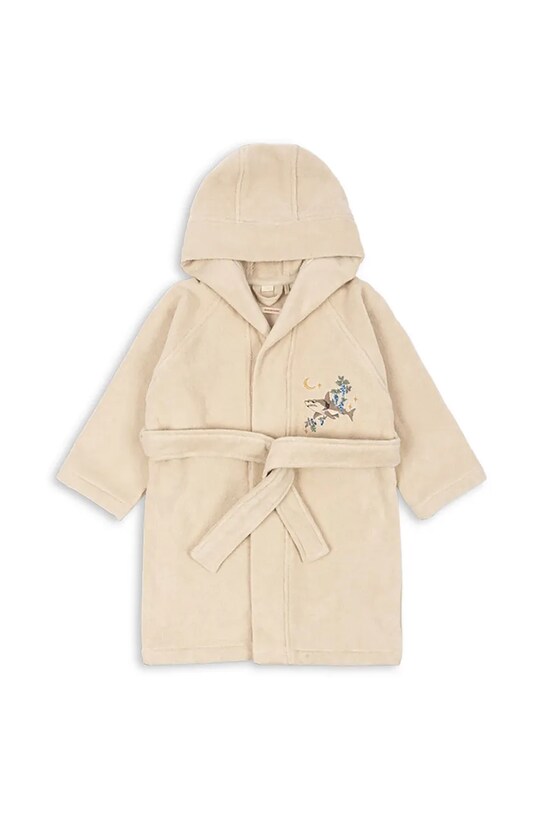 Konges Sløjd szlafrok bawełniany dziecięcy TERRY BATHROBE EMBROIDERY GOTS KS102808 beżowy SS25