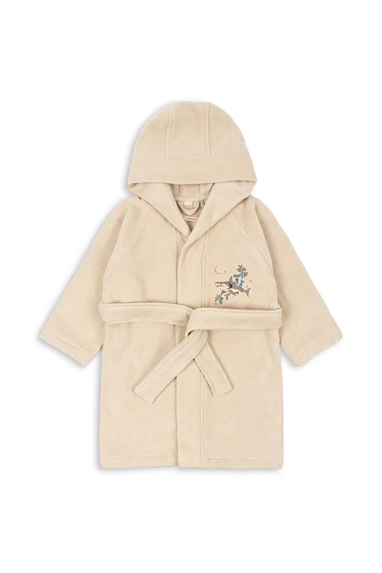Konges Sløjd halat de baie din bumbac pentru copii TERRY BATHROBE EMBROIDERY GOTS KS102808 bej SS25