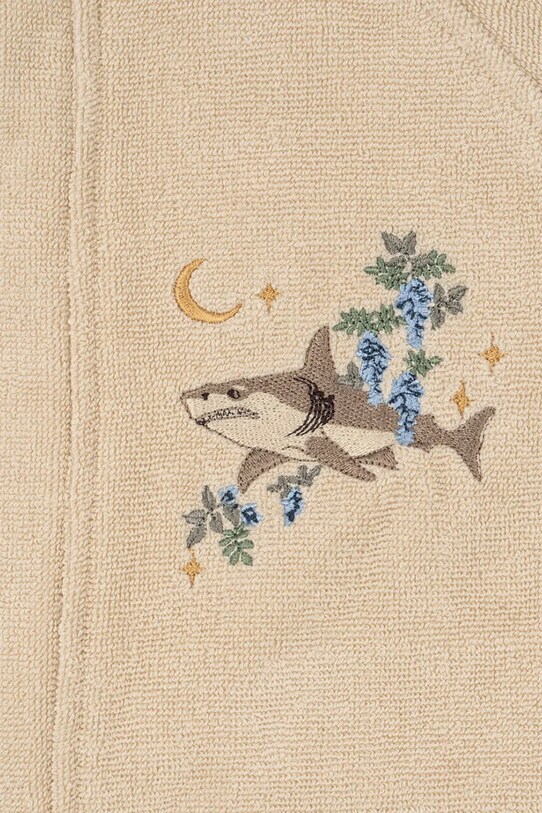 Konges Sløjd halat de baie din bumbac pentru copii TERRY BATHROBE EMBROIDERY GOTS bej KS102808