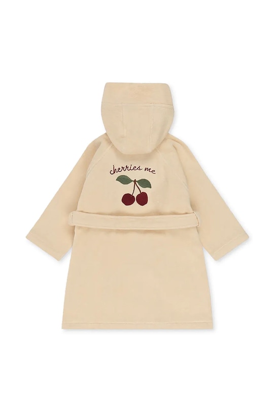 Konges Sløjd halat de baie din bumbac pentru copii TERRY BATHROBE EMBROIDERY GOTS bej KS103319