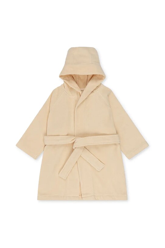 Pamučni kućni ogrtač za bebe Konges Sløjd TERRY BATHROBE EMBROIDERY GOTS KS103319 bež SS25