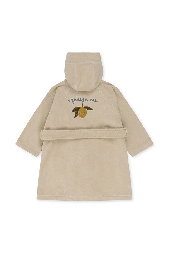 Дитячий бавовняний халат Konges Sløjd TERRY BATHROBE EMBROIDERY GOTS Planet friendly бежевий KS103319