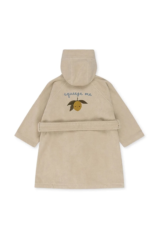 Konges Sløjd halat de baie din bumbac pentru copii TERRY BATHROBE EMBROIDERY GOTS bej KS103319
