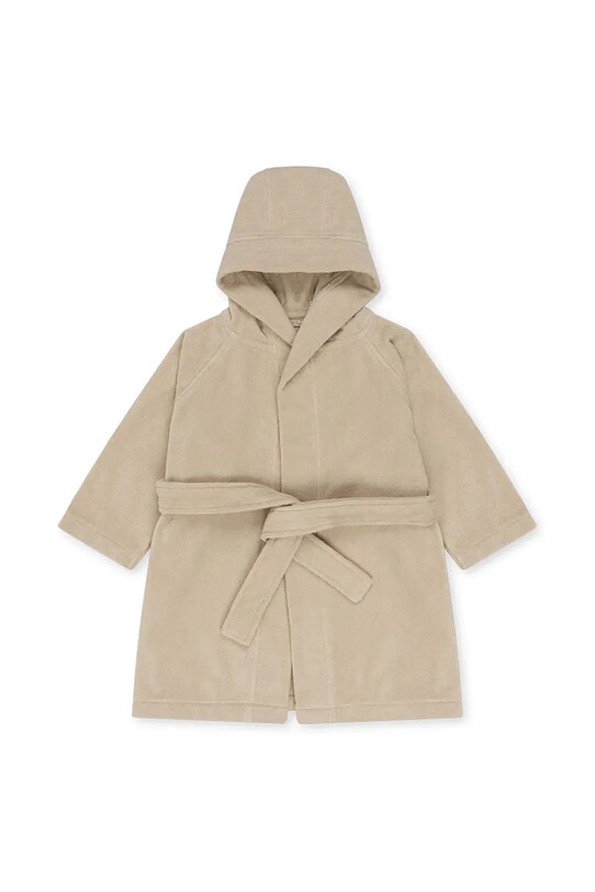Дитячий бавовняний халат Konges Sløjd TERRY BATHROBE EMBROIDERY GOTS KS103319 бежевий SS25
