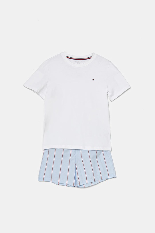 Tommy Hilfiger piżama bawełniana dziecięca komplet biały UK0UK00086.PPYA