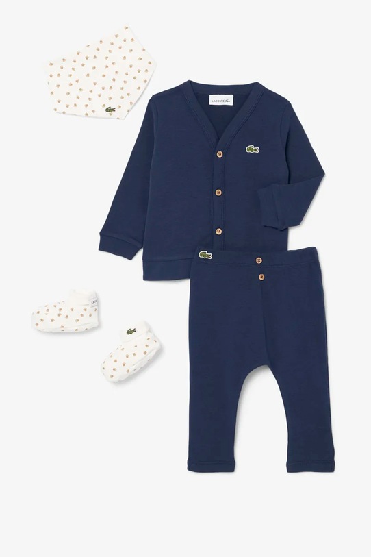 Lacoste pijamale din bumbac pentru bebelusi set bleumarin 4J8405