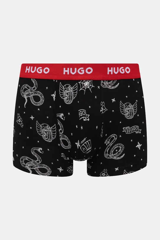 Ρούχα HUGO μποξεράκι Ανδρικό βαμβακερό με ελαστάν TRIPLET DESIGN 3-pack 50532550 μαύρο