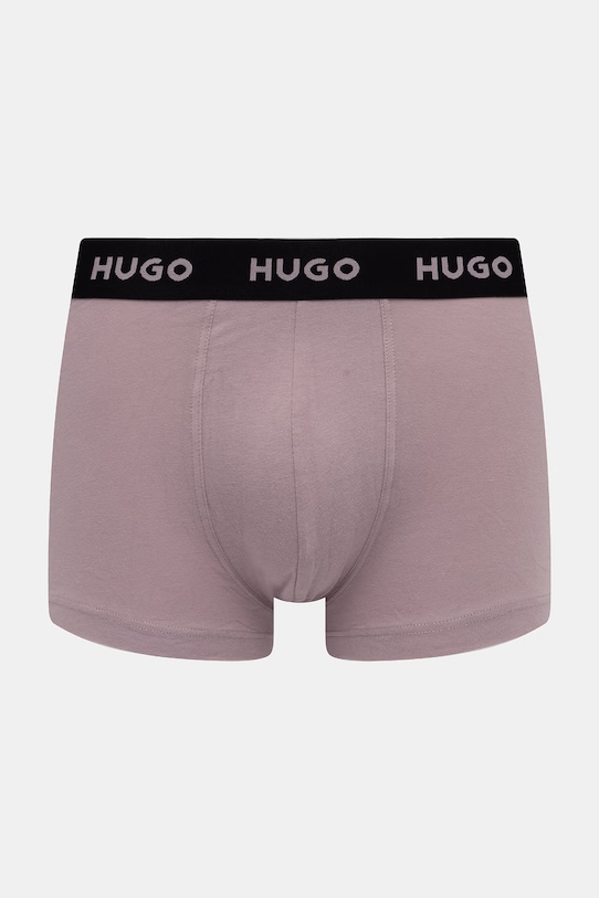 HUGO bokserki męskie bawełniane z elastanem TRUNK TRIPLET PACK 3-pack 50532611 fioletowy AA00