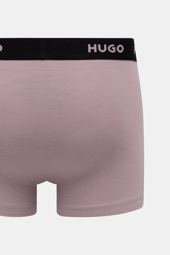 HUGO bokserki męskie bawełniane z elastanem TRUNK TRIPLET PACK 3-pack 50532611 fioletowy