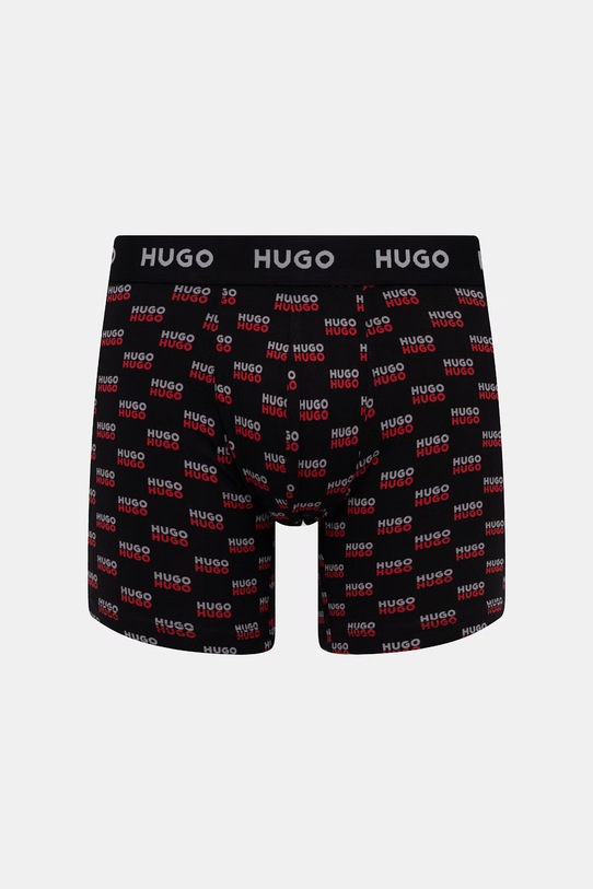HUGO bokserki męskie bawełniane z elastanem BOXERBR TRIPLET DESIGN 3-pack czarny 50532559
