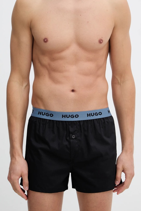 Oblačila Bombažne boksarice HUGO 3-pack 50532565 modra
