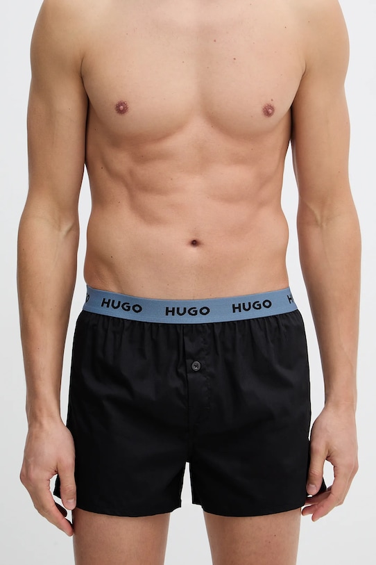 Oblačila Bombažne boksarice HUGO 3-pack 50532565 modra