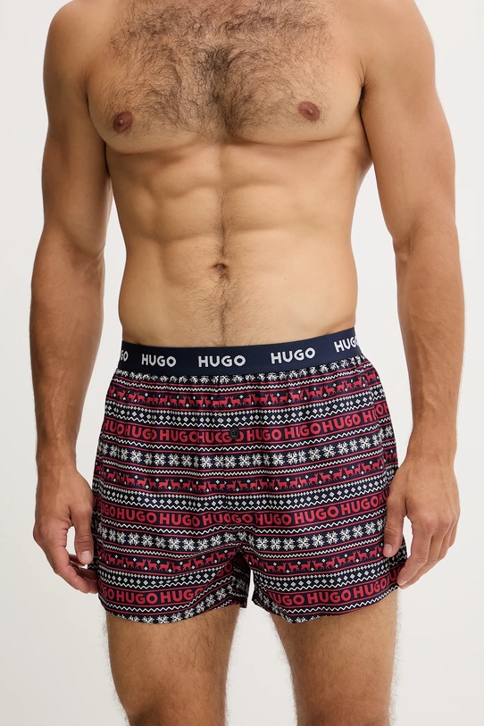 Oblečení Bavlněné boxerky HUGO WOVEN BOXER TRIPLET 3-pack 50532565 námořnická modř