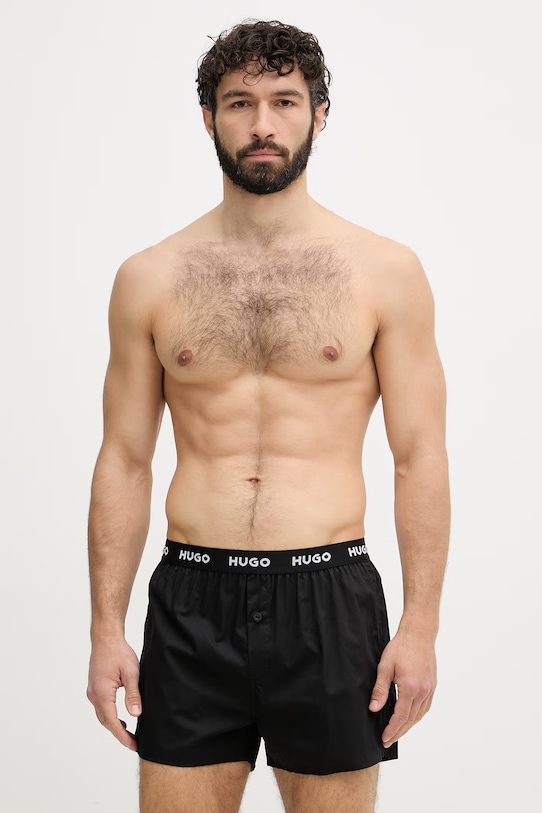 HUGO voľné boxerky pánske bavlnené WOVEN BOXER TRIPLET 3-pak viacfarebná 50532565