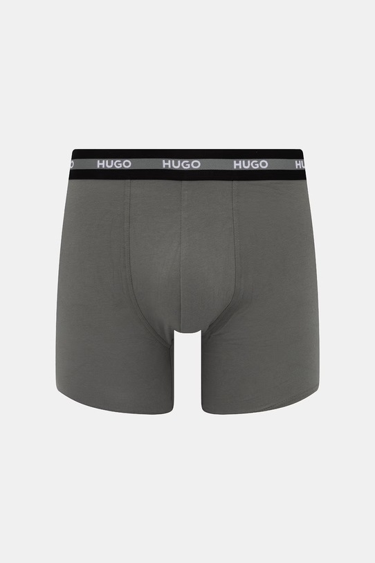 Odzież HUGO bokserki męskie bawełniane z elastanem BOXERBR TRIPL PLANET 50534694 szary