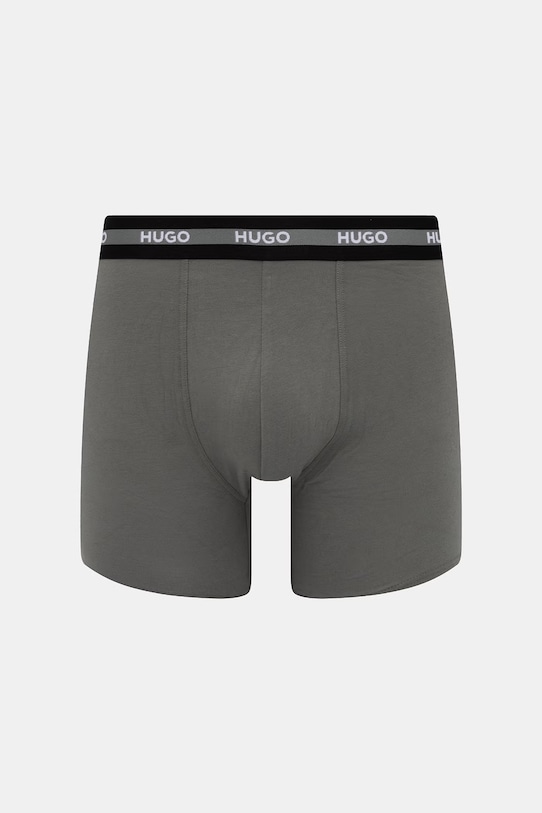 Odzież HUGO bokserki męskie bawełniane z elastanem BOXERBR TRIPL PLANET 50534694 szary