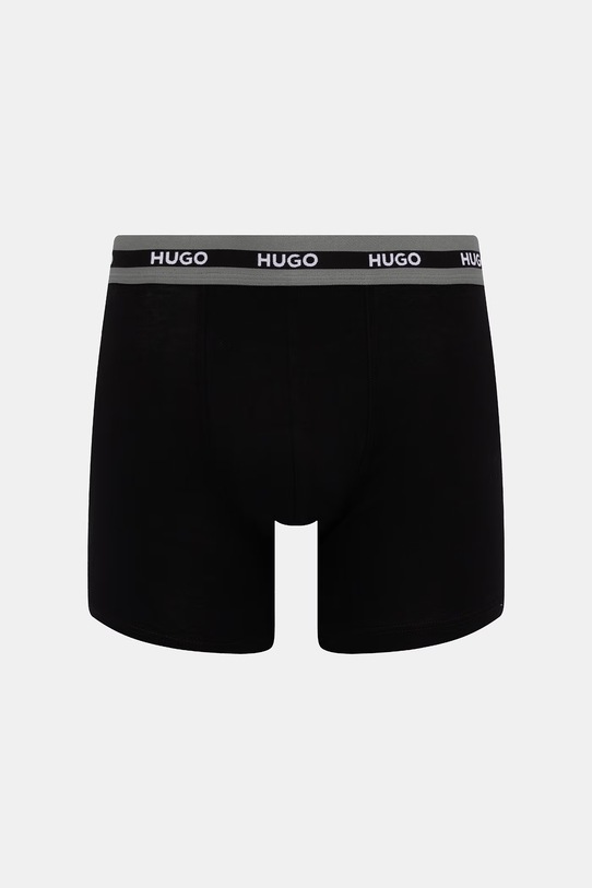 HUGO bokserki męskie bawełniane z elastanem BOXERBR TRIPL PLANET szary 50534694