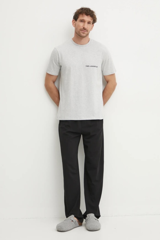 Pyžamo Karl Lagerfeld melanž sivá A1M45013