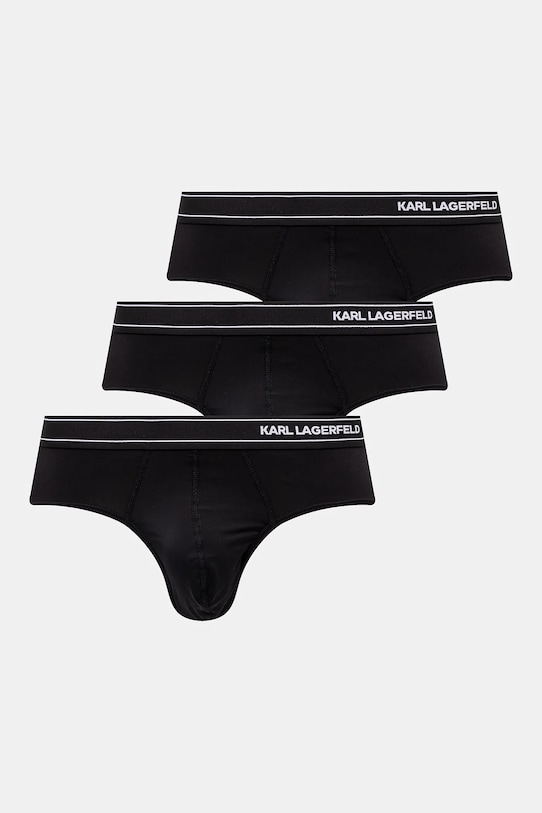 Σλιπ Karl Lagerfeld 3-pack πλεκτό ύφασμα μαύρο A1M47085