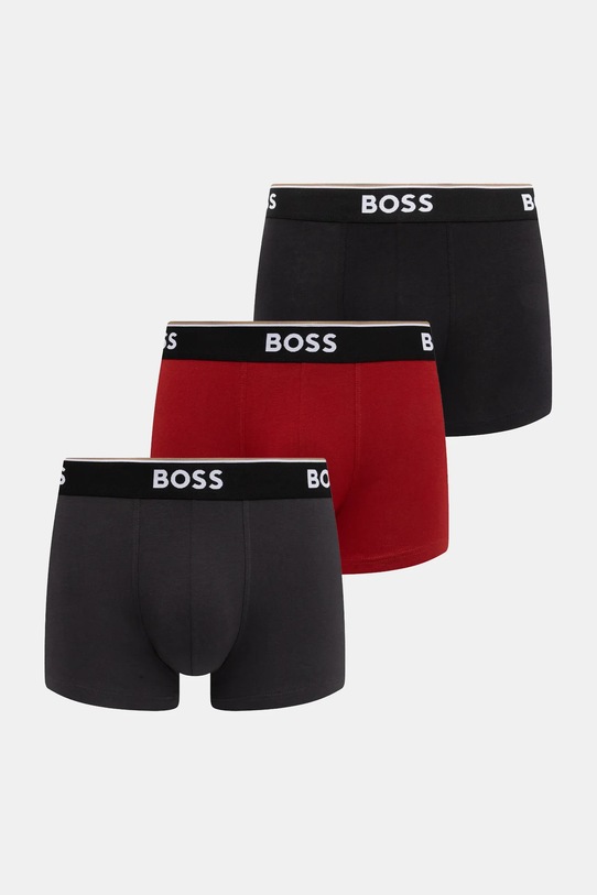 Boxerky BOSS 3-pak bavlna čierna 50531684