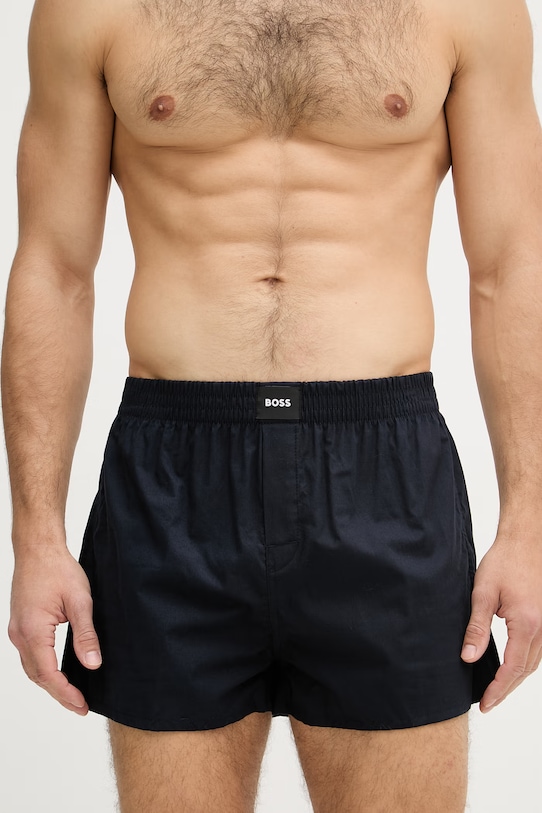 Oblečenie BOSS voľné boxerky pánske bavlnené 2P Boxer S. CW Peach 2-pak 50515464 modrá