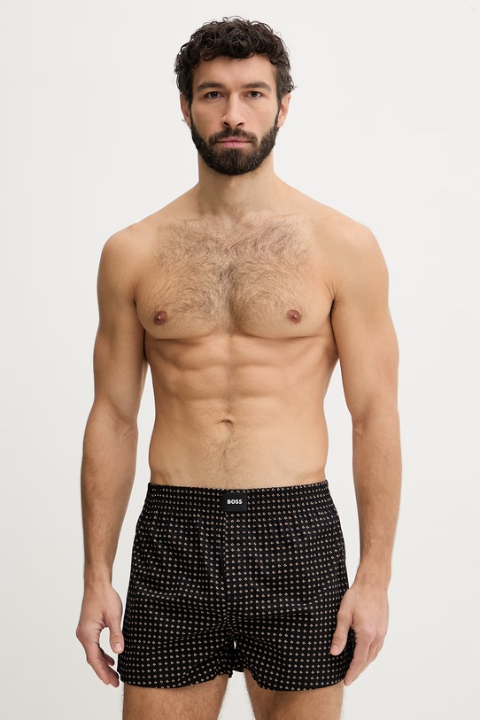 Bavlnené boxerky BOSS 2P Boxer S. CW Peach 2-pak jednofarebný čierna 50515464