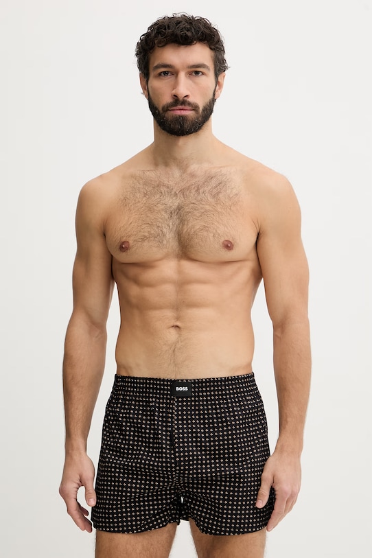 Bavlnené boxerky BOSS 2P Boxer S. CW Peach 2-pak jednofarebný čierna 50515464