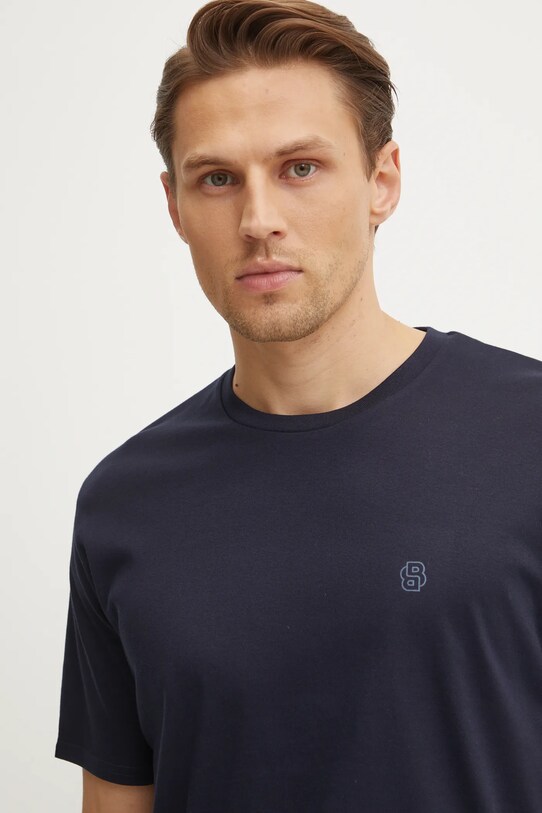 Βαμβακερό lounge t-shirt BOSS 50535741 σκούρο μπλε SS25