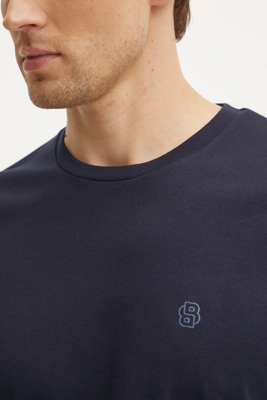 Βαμβακερό lounge t-shirt BOSS σκούρο μπλε 50535741