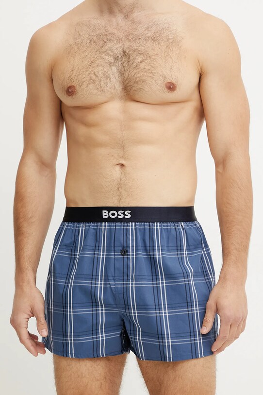 Bavlněné boxerky BOSS 2P Boxer Shorts EW 2-pack 50535781 modrá AW25