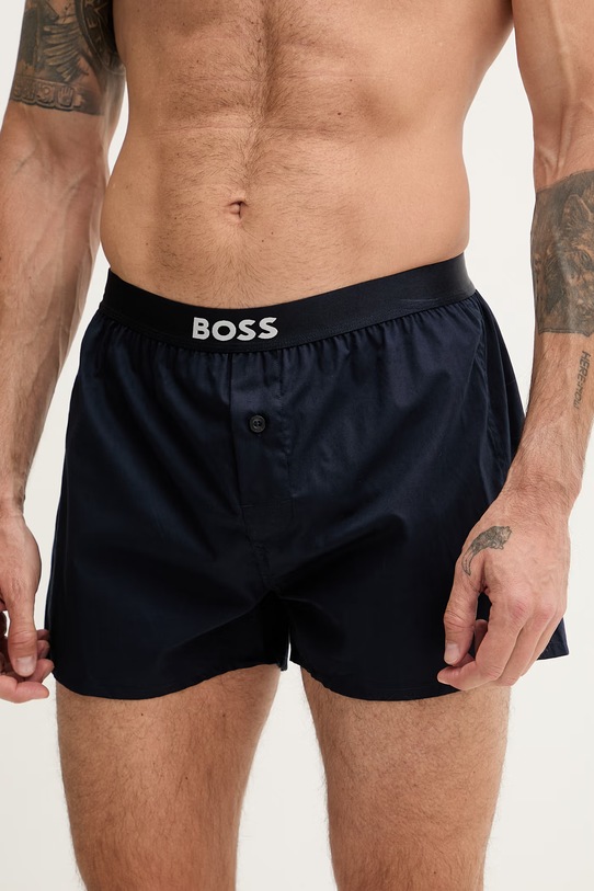 BOSS bokserki męskie bawełniane 2P Boxer Shorts EW 2-pack 50535781 granatowy SS26