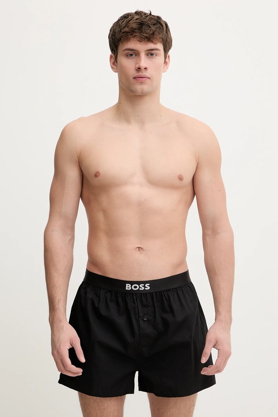 Bavlněné boxerky BOSS 2P Boxer Shorts EW 2-pack hladký zelená 50535781