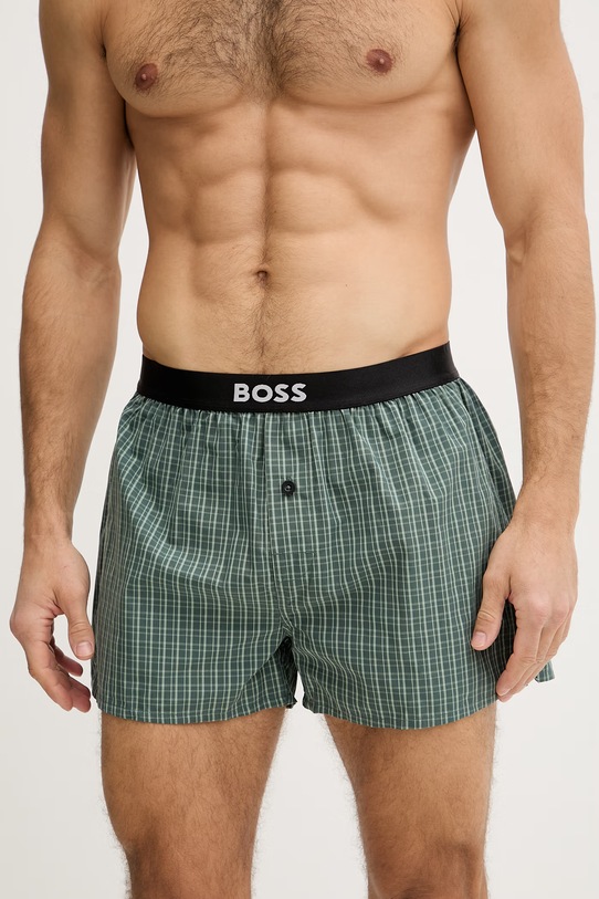 Oblečenie Bavlnené boxerky BOSS 2P Boxer Shorts EW 2-pak 50535781 zelená