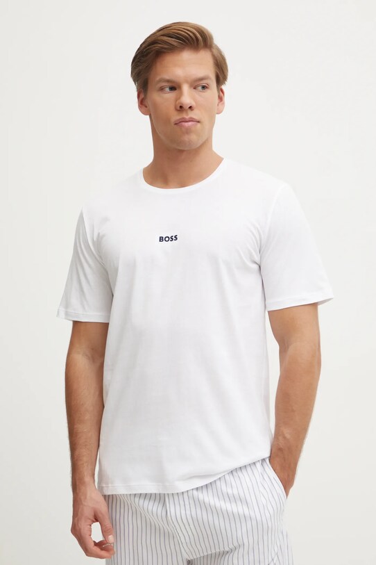BOSS tricou lounge din bumbac imprimeu alb 50535802