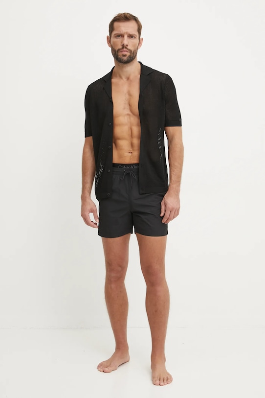 Šortky Calvin Klein KM0KM01081 čierna SS25