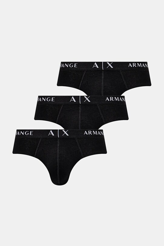 Spodní prádlo Armani Exchange 3-pack pletenina černá XM000870.AF13682.NOS