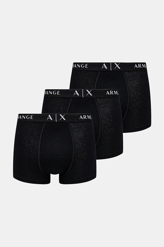 Boxerky Armani Exchange 3-pack pletenina černá XM000871.AF13682.NOS