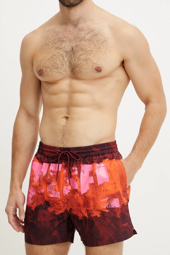 Diesel pantaloni scurti de baie KEN-37-D-POP BOXER-SHORTS A17468.0AFBE rosu SS25