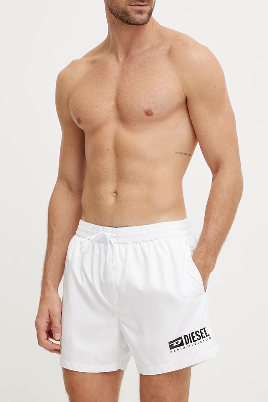 Diesel pantaloni scurti de baie KEN-37-D-BOX BOXER-SHORTS A17583.0AFBA alb SS25