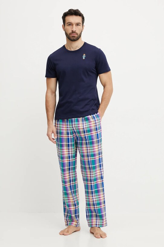 Polo Ralph Lauren pijamale de bumbac set bleumarin 714931645