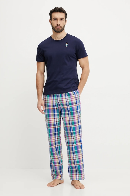 Хлопковая пижама Polo Ralph Lauren хлопок тёмно-синий 714931645