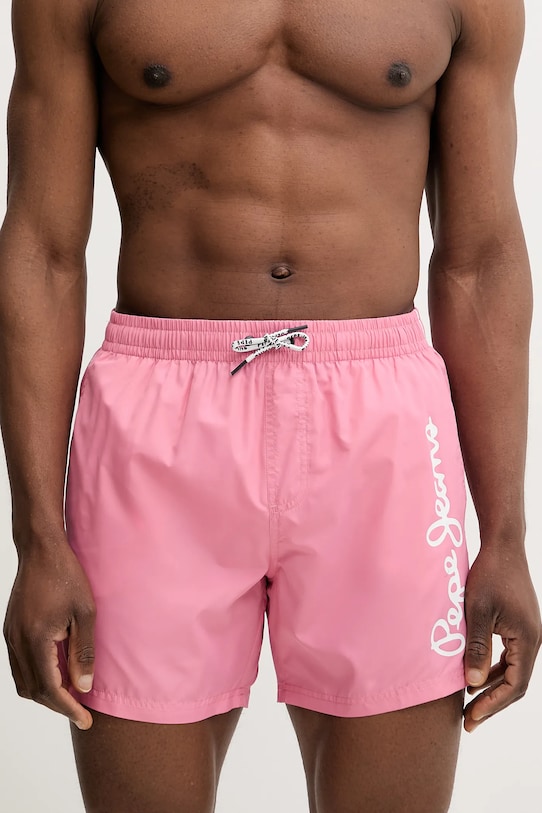 Pepe Jeans pantaloni scurți de baie LOGO SWIMSHORT Planet friendly roz PMB10419