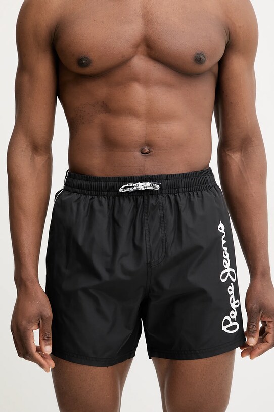 Pepe Jeans pantaloni scurți de baie LOGO SWIMSHORT PMB10419 negru SS25