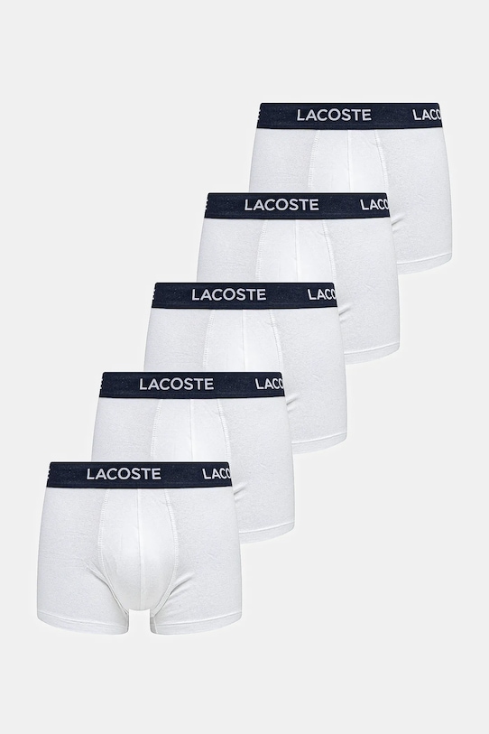 Boxerky Lacoste 5-pack bavlna bílá 5H1292