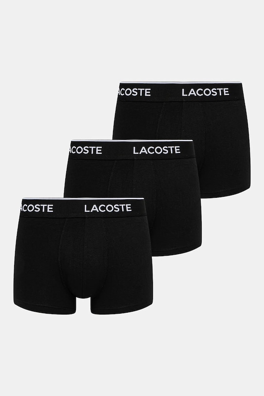 Boxerky Lacoste 3-pak pletenina čierna 5H1300