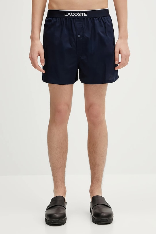 Lacoste boxeri de bumbac 3-pack boxeri deschisi bleumarin 7H1283