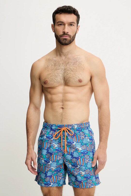 Vilebrequin pantaloni scurți de baie MOOREA Planet friendly albastru MOOCB114