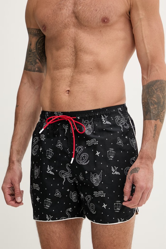 HUGO szorty kąpielowe męskie RIK 50533795 czarny SS26