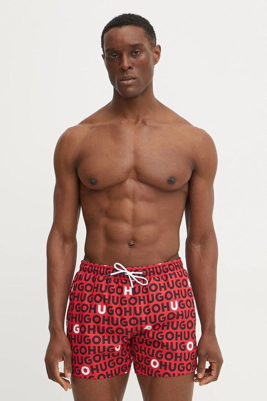 HUGO pantaloni scurti de baie Planet friendly rosu 50535412