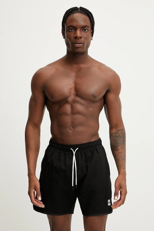 HUGO szorty kąpielowe 50540152 czarny SS25